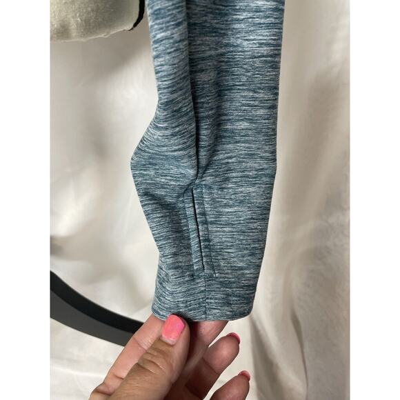 Hind Women's 1/4 Zip Large Cropped Running Jacket Blue Athletic Thumb Hole - Picture 3 of 6